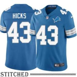 Detroit Lions #43 Ivan Hicks Blue Home Jersey
