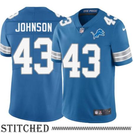 Detroit Lions #43 Isaiah Johnson Blue Home Jersey