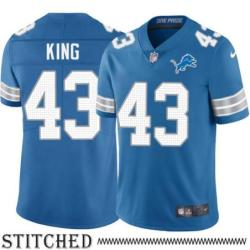 Detroit Lions #43 Eric King Blue Home Jersey