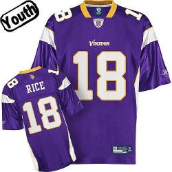 Sidney Rice Youth Football Jersey -#18 Minnesota Youth Jersey(Purple)