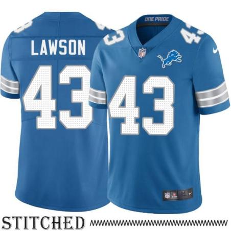 Detroit Lions #43 Nevin Lawson Blue Home Jersey