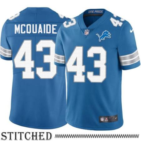Detroit Lions #43 Jake McQuaide Blue Home Jersey