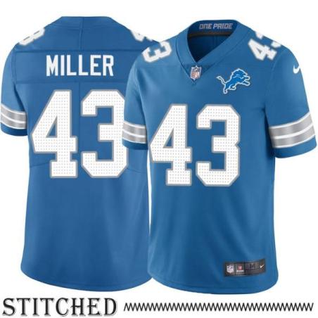 Detroit Lions #43 Justin Miller Blue Home Jersey