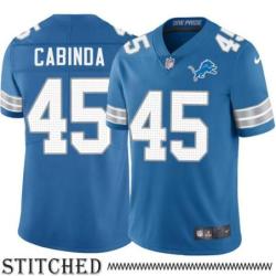Detroit Lions #45 Jason Cabinda Blue Home Jersey