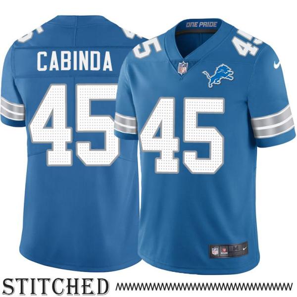 Detroit Lions #45 Jason Cabinda Blue Home Jersey
