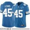 Detroit Lions #45 Dan Lewis Blue Home Jersey