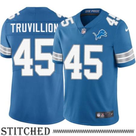 Detroit Lions #45 Eric Truvillion Blue Home Jersey