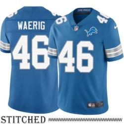 Detroit Lions #46 John Waerig Blue Home Jersey