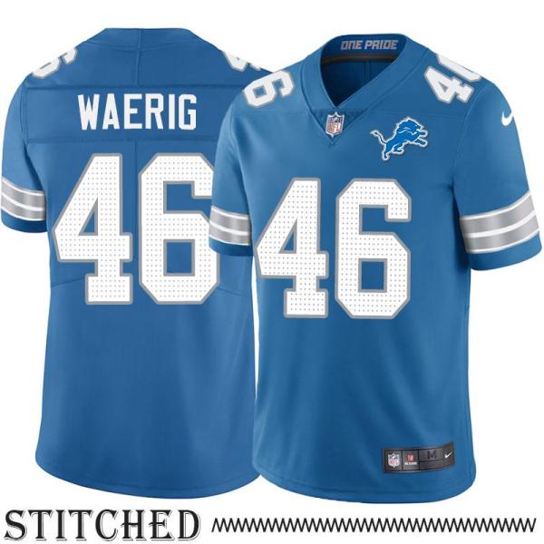 Detroit Lions #46 John Waerig Blue Home Jersey