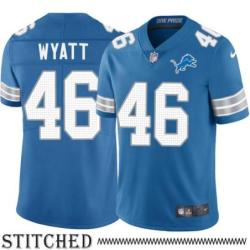Detroit Lions #46 Doug Wyatt Blue Home Jersey