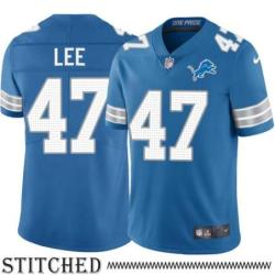 Detroit Lions #47 Edward Lee Blue Home Jersey