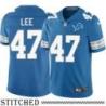 Detroit Lions #47 Edward Lee Blue Home Jersey