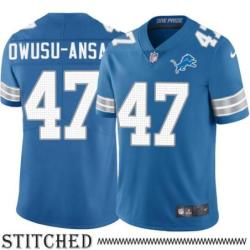 Detroit Lions #47 Akwasi Owusu-Ansah Blue Home Jersey