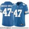 Detroit Lions #47 Akwasi Owusu-Ansah Blue Home Jersey