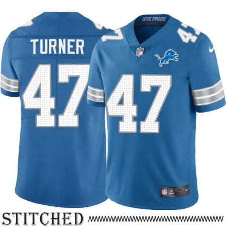 Detroit Lions #47 Zeke Turner Blue Home Jersey