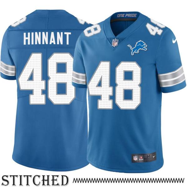 Detroit Lions #48 Mike Hinnant Blue Home Jersey