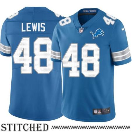 Detroit Lions #48 Eddie Lewis Blue Home Jersey