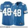Detroit Lions #48 Eddie Lewis Blue Home Jersey