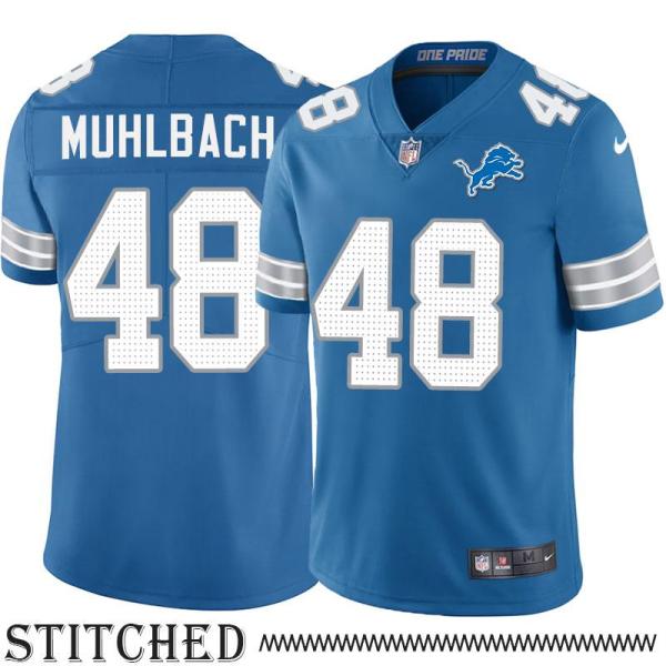 Detroit Lions #48 Don Muhlbach Blue Home Jersey