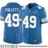 Detroit Lions #49 Zack Follett Blue Home Jersey
