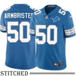 Detroit Lions #50 Thurston Armbrister Blue Home Jersey