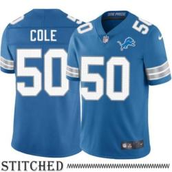 Detroit Lions #50 Eddie Cole Blue Home Jersey