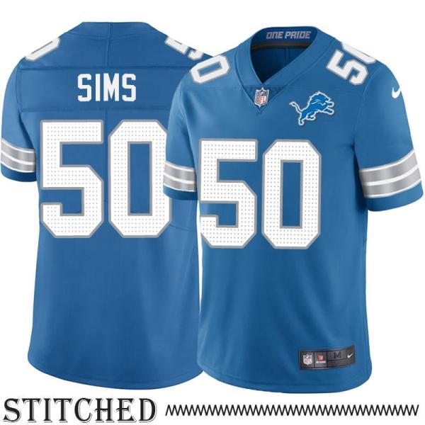 Detroit Lions #50 Ernie Sims Blue Home Jersey