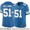 Detroit Lions #51 Rex Williams Blue Home Jersey