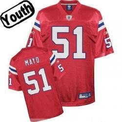 Jerod Mayo Youth Football Jersey -#51 New England Youth Jersey(Red)