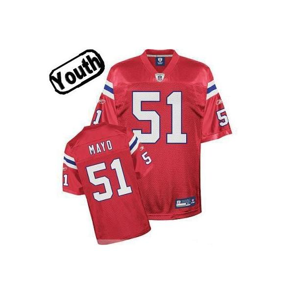 Jerod Mayo Youth Football Jersey -#51 New England Youth Jersey(Red)