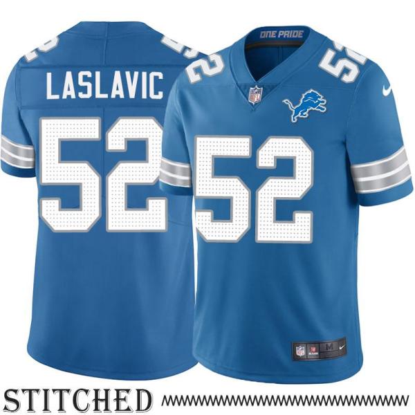 Detroit Lions #52 Jim Laslavic Blue Home Jersey