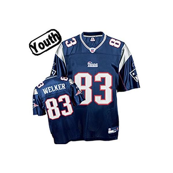 Wes Welker Youth Football Jersey -#83 New England Youth Jersey(Blue)