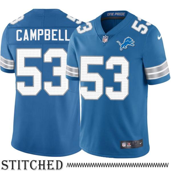 Detroit Lions #53 Caleb Campbell Blue Home Jersey