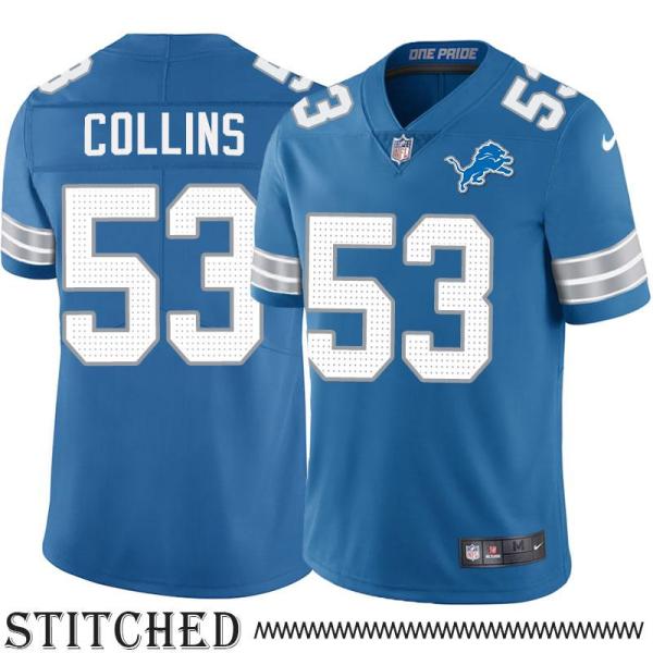 Detroit Lions #53 Andre Collins Blue Home Jersey