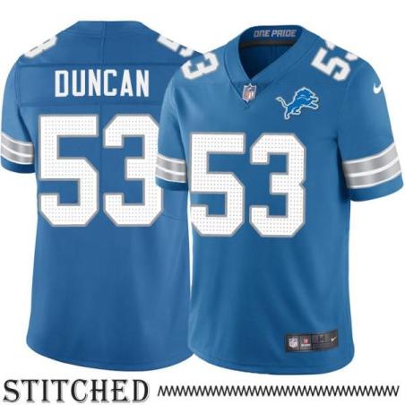 Detroit Lions #53 Howard Duncan Blue Home Jersey