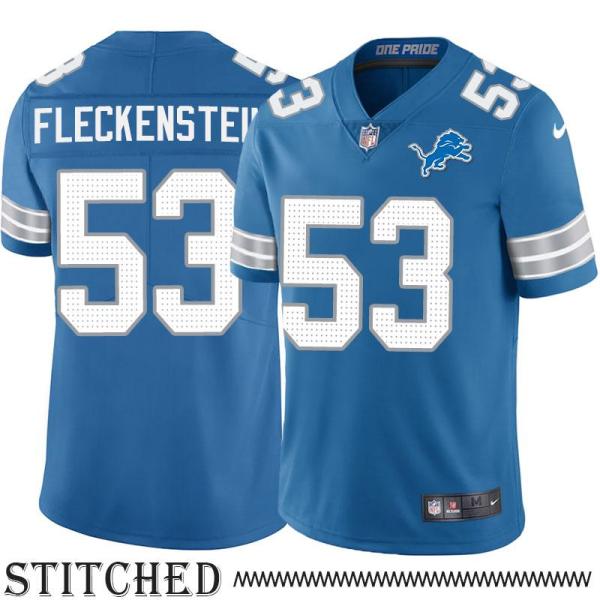 Detroit Lions #53 Bill Fleckenstein Blue Home Jersey