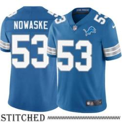 Detroit Lions #53 Trevor Nowaske Blue Home Jersey
