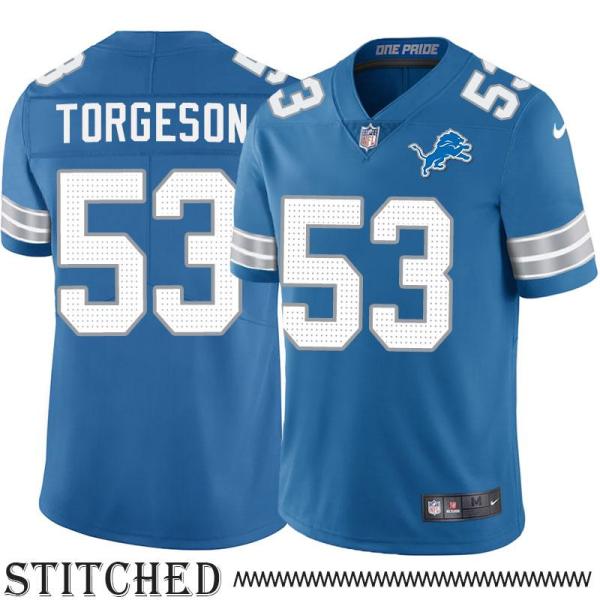 Detroit Lions #53 LaVern Torgeson Blue Home Jersey