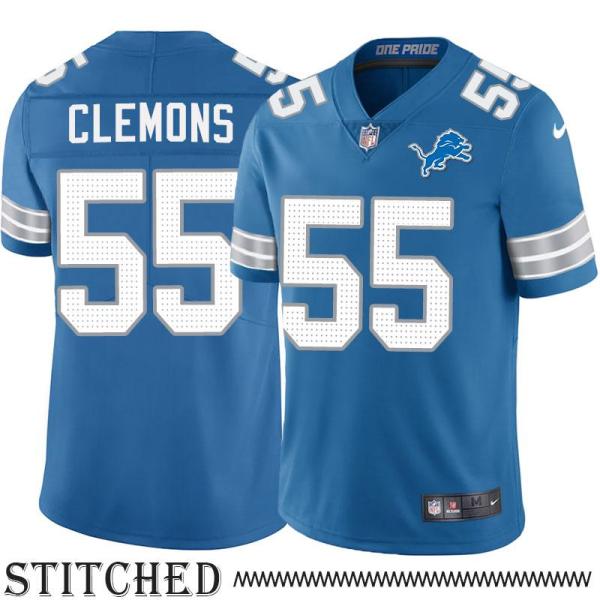 Detroit Lions #55 Ray Clemons Blue Home Jersey