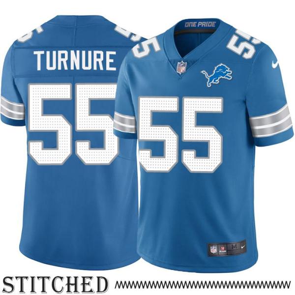 Detroit Lions #55 Tom Turnure Blue Home Jersey