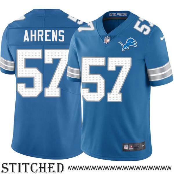 Detroit Lions #57 Dave Ahrens Blue Home Jersey