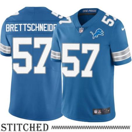 Detroit Lions #57 Carl Brettschneider Blue Home Jersey