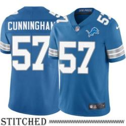 Detroit Lions #57 Leon Cunningham Blue Home Jersey