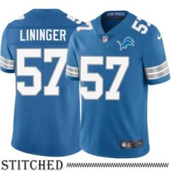 Detroit Lions #57 Jack Lininger Blue Home Jersey