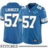 Detroit Lions #57 Jack Lininger Blue Home Jersey