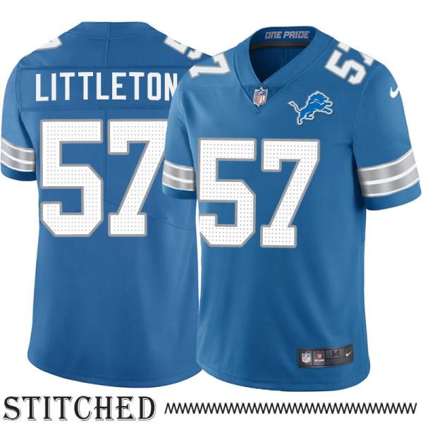 Detroit Lions #57 Jody Littleton Blue Home Jersey