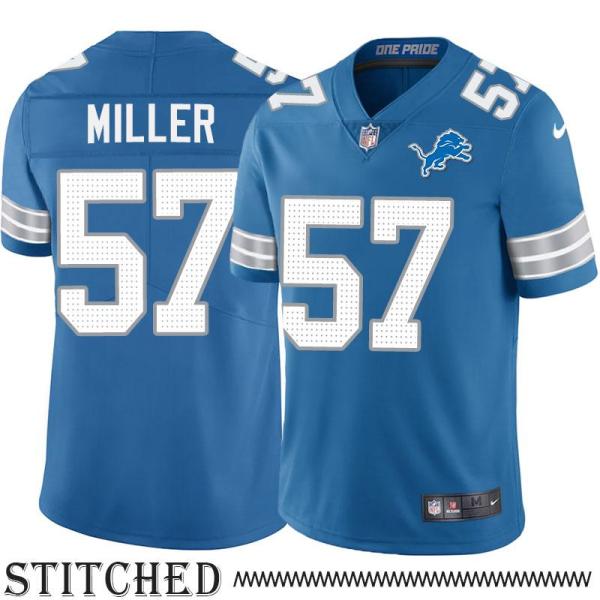 Detroit Lions #57 Terry Miller Blue Home Jersey