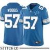 Detroit Lions #57 LeVar Woods Blue Home Jersey
