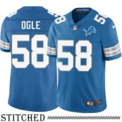 Detroit Lions #58 Rick Ogle Blue Home Jersey