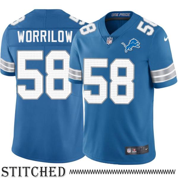 Detroit Lions #58 Paul Worrilow Blue Home Jersey